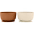 Mikk-Line Silicone Bowls (2 Pack) Tableware WhiteSwan/Brownsugar